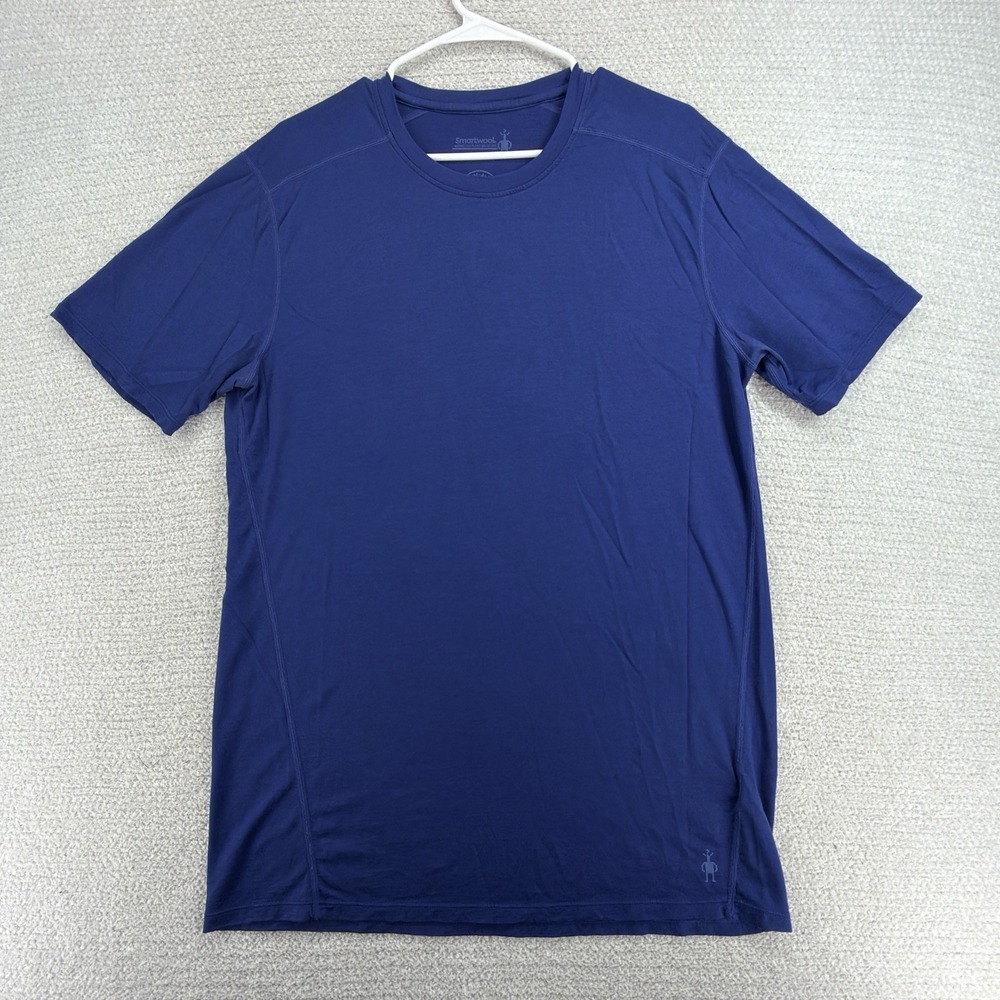 Smartwool Merino 150 Base Layer T-Shirt Mens L Blue Wool Hiking Short Sleeve